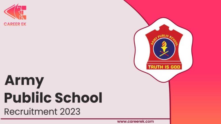 Army Public School Recruitment 2023